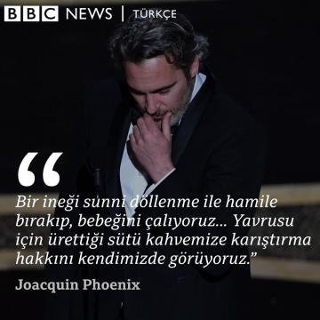 Oscar  kazanan Joaquin Phoenix in Çiftlik Hayvanları Üzerine Konuşması - 2020