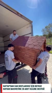 Haytap'tan can dostlarımız için Beykoz Hayvan Bakımevine 39 adet kulübe desteği